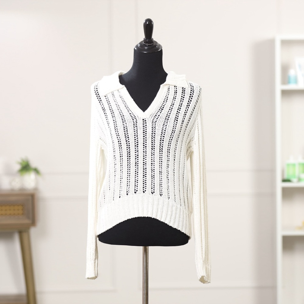 Cyrus Cream V-Neck Sweater